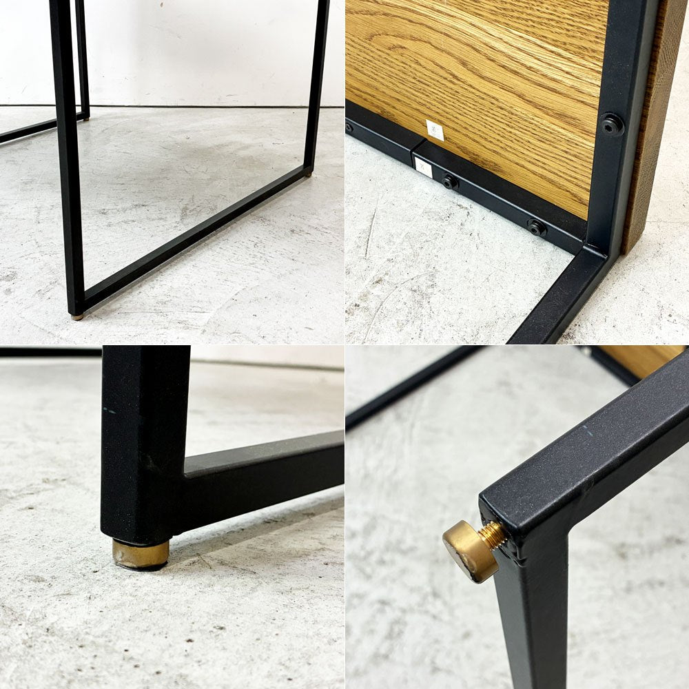 リセノ Re:CENO ワイリー WIRY ダイニングテーブル スクエア オーク材 アイアンレッグ W80cm ●