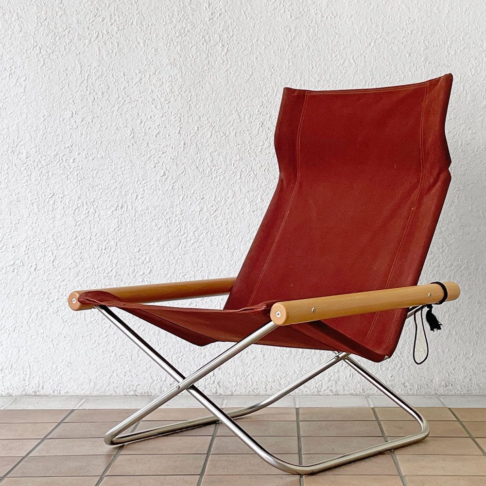 ニーチェア エックス NY chair X フォールディングチェア 折り畳みチェア ブラウン 新居猛 MoMA ◇
