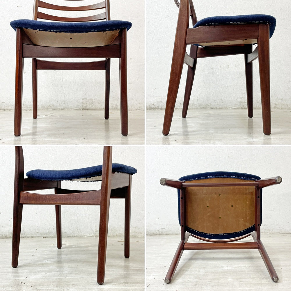 北欧ビンテージ Scandinavia Vintage ダイニングチェア 無垢材 ファブリック 北欧家具 モダンデザイン B ●