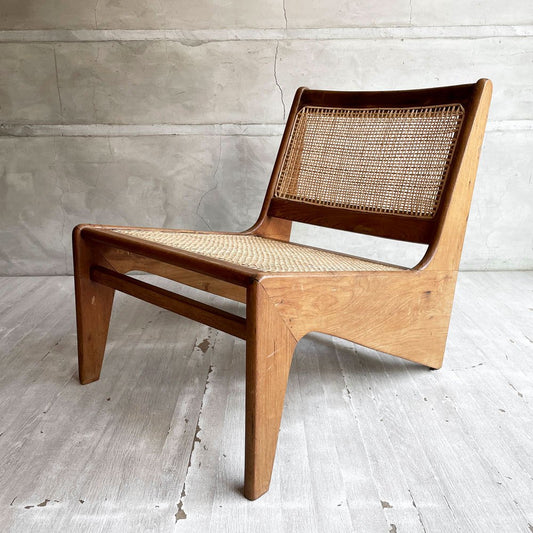 ピエールジャンヌレ Pierre Jeanneret オリジナルビンテージ カンガルー ラウンジチェア kangaroo Lounge Chair チーク無垢材 ラタン 籐 チャンディーガル 希少 ♪