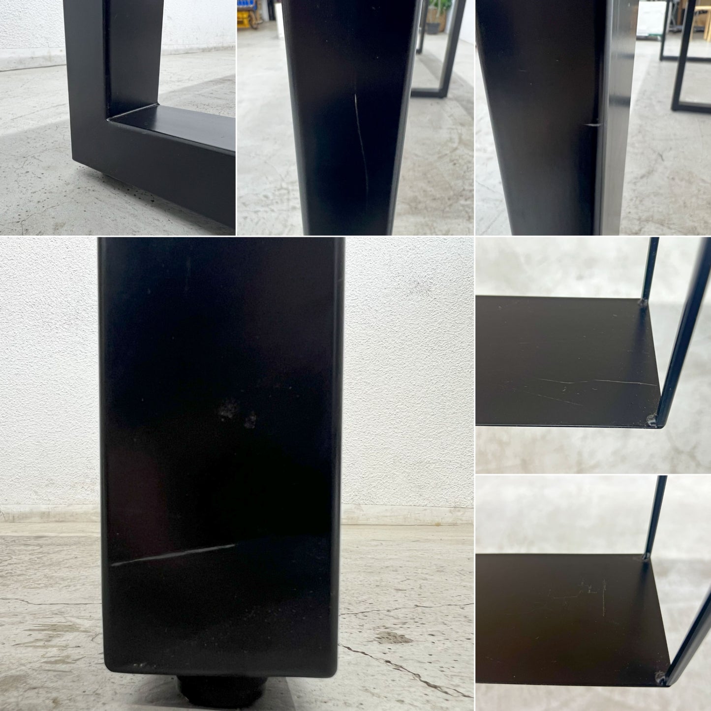 かなでもの KANADEMONO ザ・テーブル THE TABLE デスク ラバーウッド無垢材 W300 x D70cm スチール スクエアレッグ ブラック 配線孔 〓