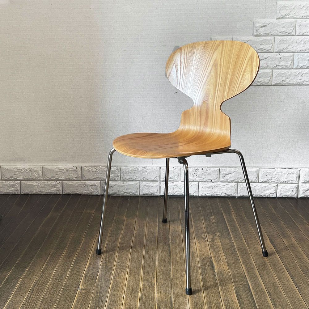 フリッツハンセン Fritz Hansen アントチェア ANT CHAIR アリンコチェア エルム材 4本脚 アルネ・ヤコブセン デンマーク 北欧家具 A ◎