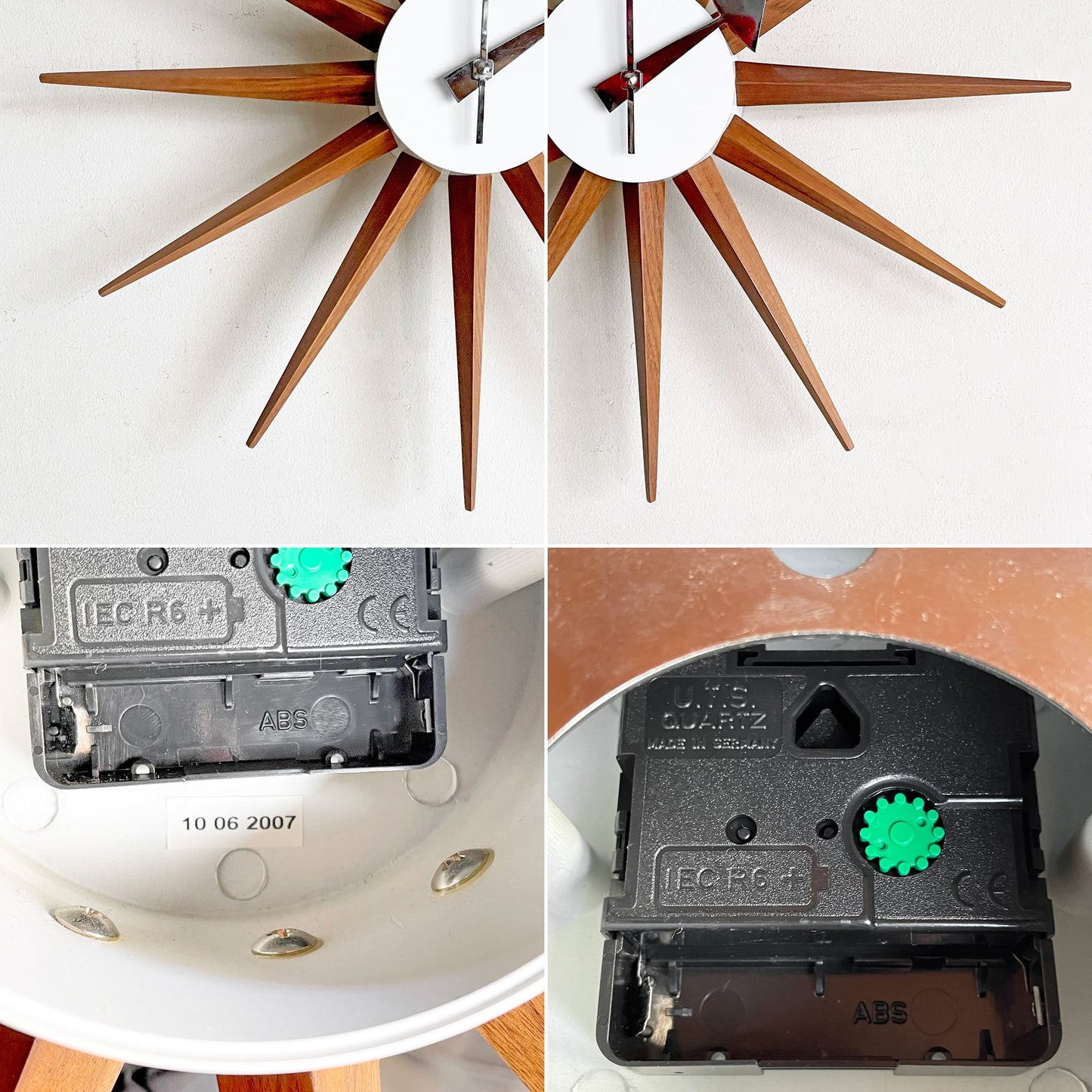ヴィトラ vitra サンバーストクロック Sunburst Clock ウォールクロック 掛時計 ウォールナット ジョージネルソン George Nelson ミッドセンチュリー Φ47cm ■