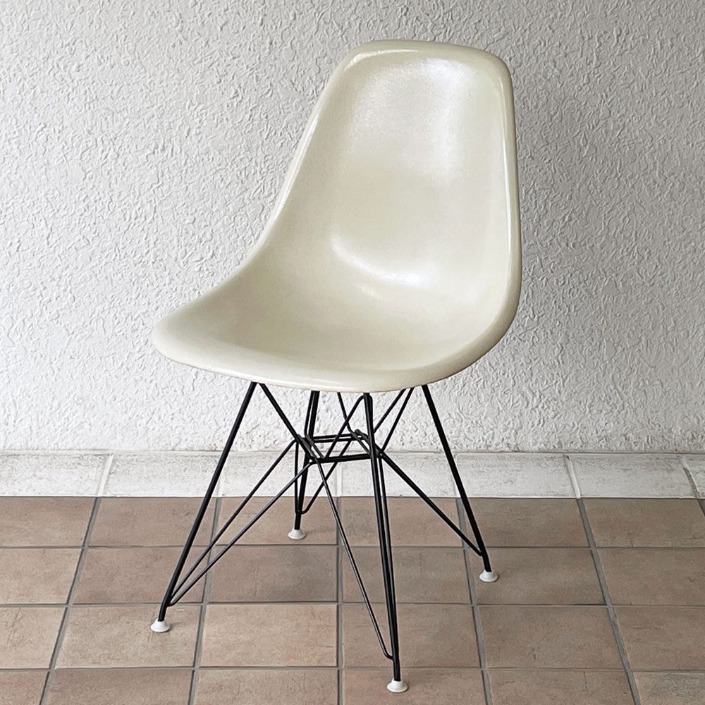 ハーマンミラー Herman Miller サイドシェルチェア セカンド 2nd ビンテージ FRP製 パーチメント エッフェルベース C&R イームズ ミッドセンチュリー ◇