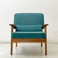 スタンダードトレード STANDARD TRADE Wood Frame Sofa SFA-03C-1p 一人掛けソファ ブルーグリーン ファブリック オーク無垢材 定価：¥240,000- ●
