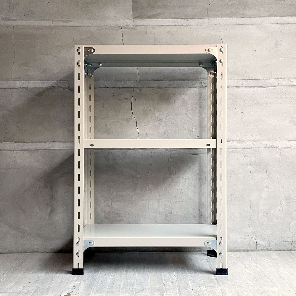 ディーアンドデパートメント D&DEPARTMENT 工業用スチールシェルフ スリム 2段 W61cm アイボリー 定価￥24,200- ♪