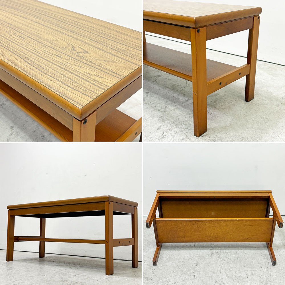 コクヨ KOKUYO デコラトップ コーヒーテーブル センターテーブル W90cm ジャパニーズミッドセンチュリー ビンテージ ●