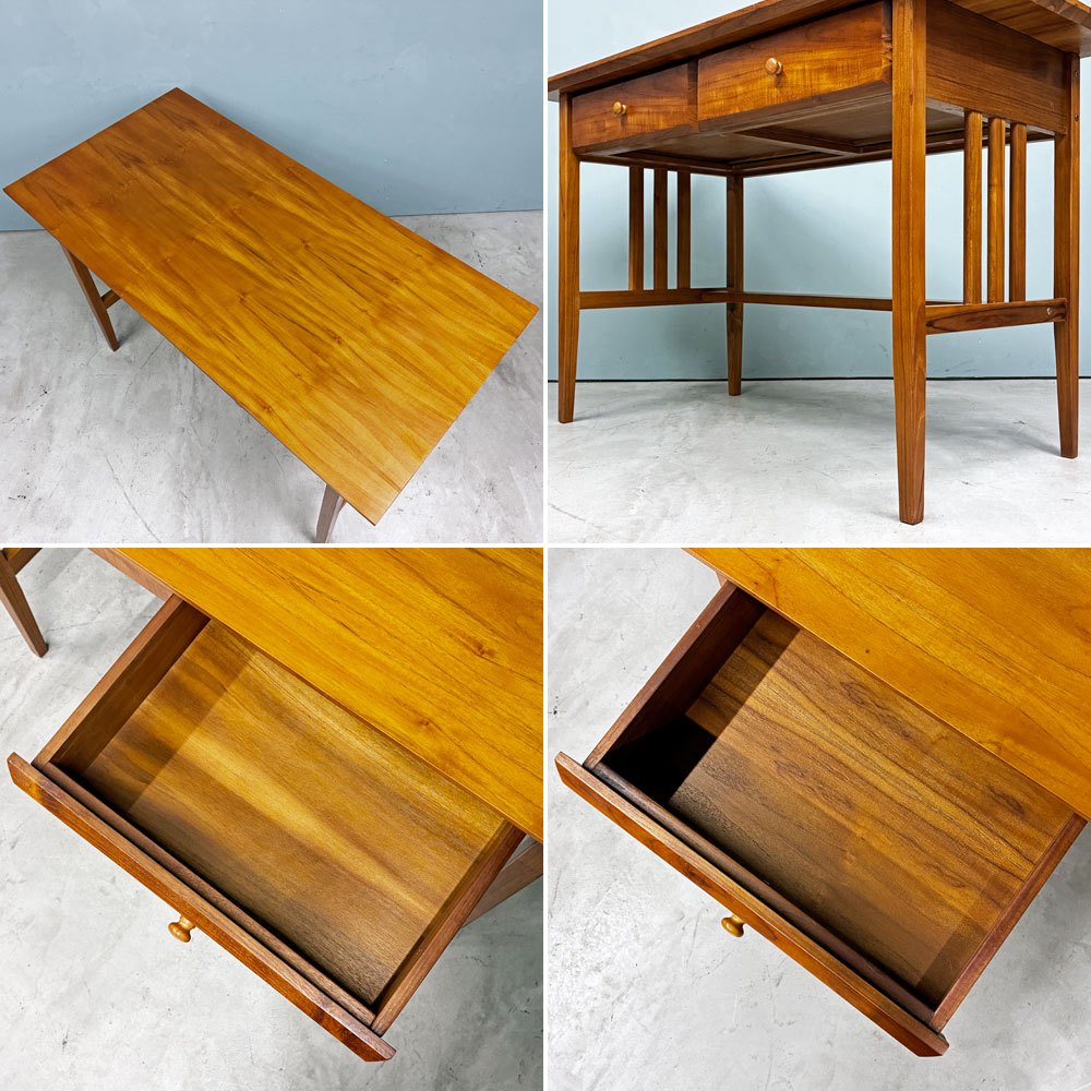 スキャンティーク SCANTEAK デスク ドロワー付き チーク無垢材 W120cm 北欧スタイル ◎