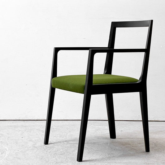 カッシーナイクスシー Cassina ixc. イーストバイイーストウエスト East by Eastwest ジャスミン JASMIN アームチェア ダイニングチェア ブラック グリーン ファブリック 座面張替済み B ●