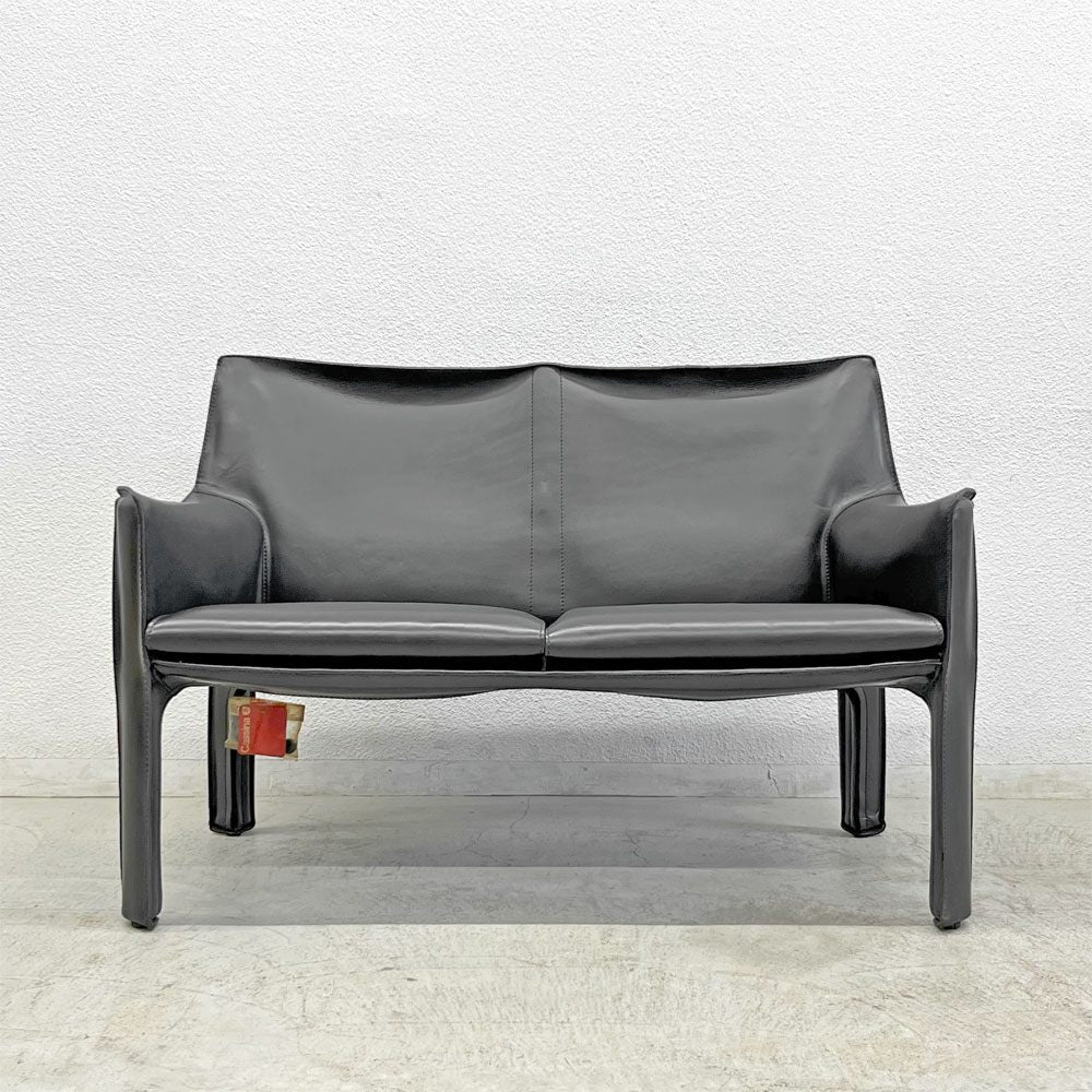 カッシーナ Cassina 414 CAB ラウンジアームチェア 2シーター キャブチェア 本革 マリオ・ベリーニ B 〓
