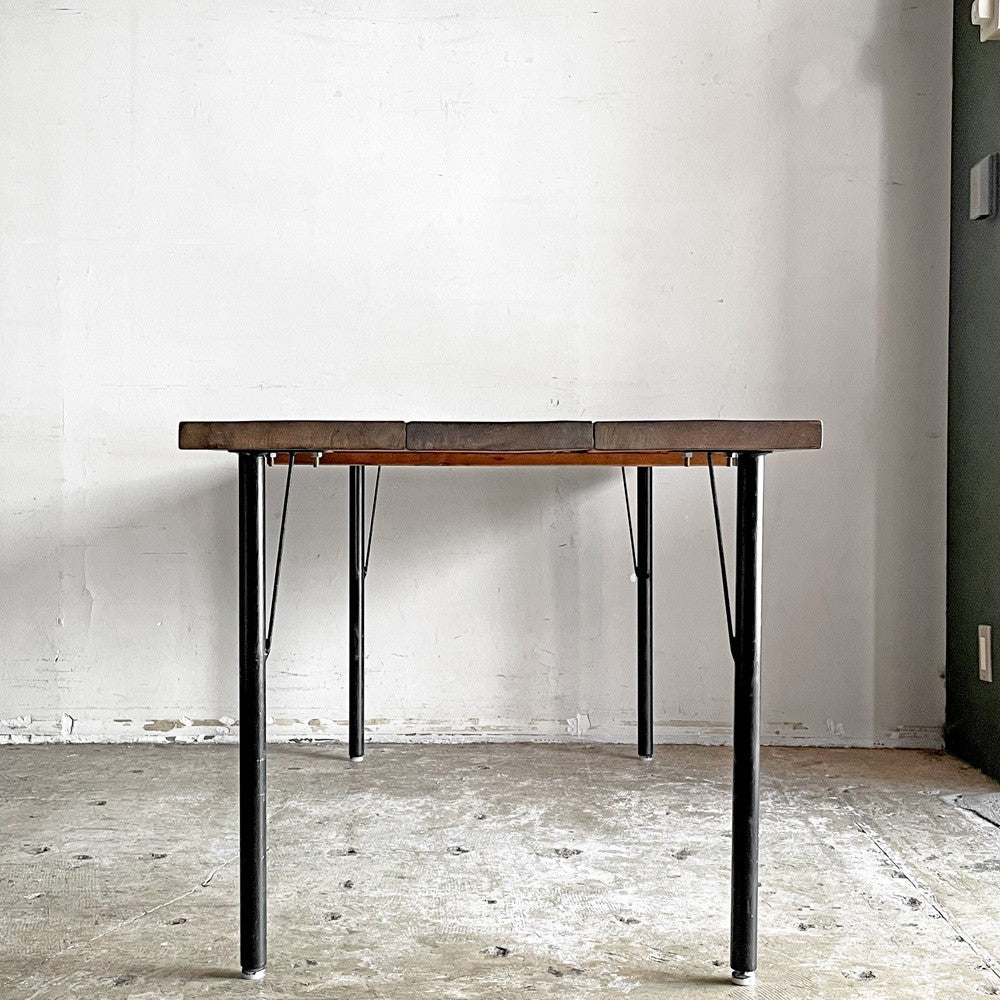 インダストリアル Industrial Design ダイニングテーブル 無垢材天板×スチールレッグ 幅150cm 工業系 店舗什器 ■