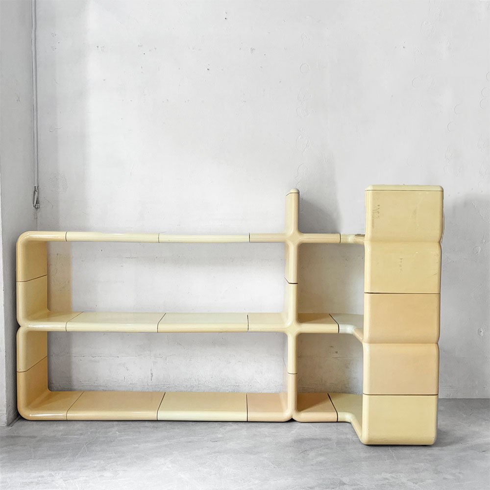 ディレクショナル ファニチャー Directional Furniture ウンボ UMBO シェルフユニット 18パーツ ホワイト サイドボード 本棚 スペースエイジ ミッドセンチュリー USビンテージ 希少 ★