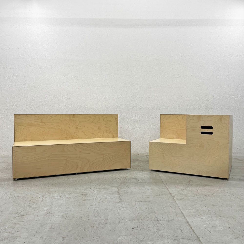 ノルオフィス Knoll Office アンスクリプテッド Unscripted ステップス Steps 2ステップロング+インサイドコーナー 2台セット ベンチ 片側連結パーツ付 デイヴィッド・ロックウェル 合計定価￥1,164,405- A 〓