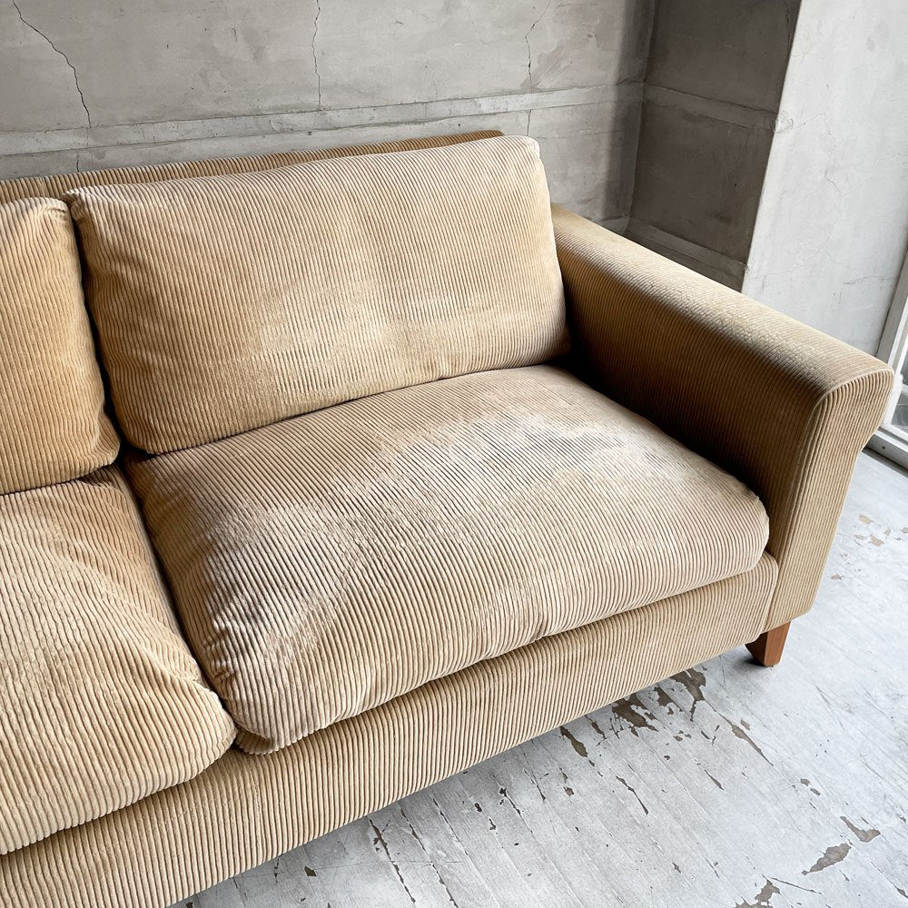 トラックファニチャー TRUCK FURNITURE FKソファ FK SOFA 3シーター 3人掛け F-22 マスタードコーデュロイ 希少廃番生地 フェザークッション 参考定価¥534,600-