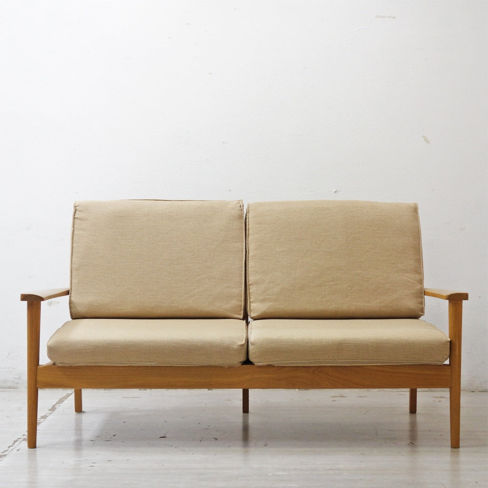 IDC大塚家具 OTSUKA シネマ CINEMA 2Pソファ オーク無垢材 w160cm ナチュラル 北欧スタイル ●