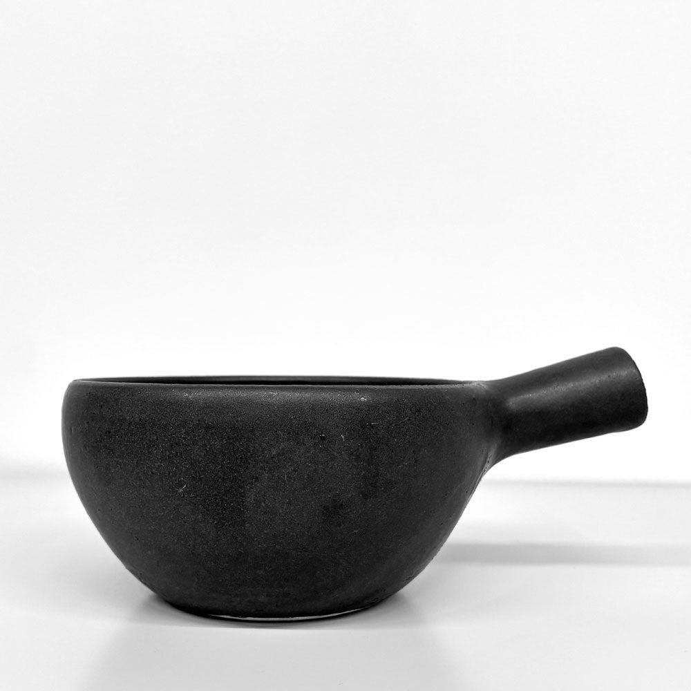 正島克哉 Katsuya Shoujima 片手土鍋 中 黒 全幅16cm 直火可 工房正島 現代作家 A ◎