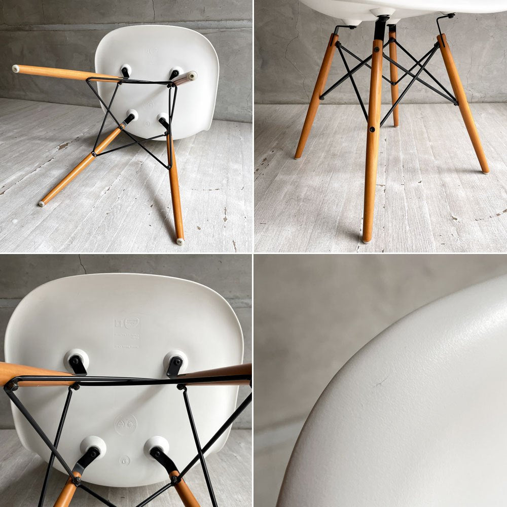 ハーマンミラー Herman Miller × ヴィトラ vitra サイドシェルチェア ポリプロピレン ドゥエルレッグ ホワイト  C&R イームズ ミッドセンチュリー ♪