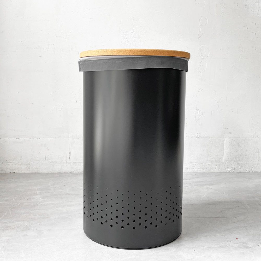 ブラバンシア Brabantia ランドリービン ランドリーボックス 60L スチール×コルク モダンデザイン 定価￥21,030- ★