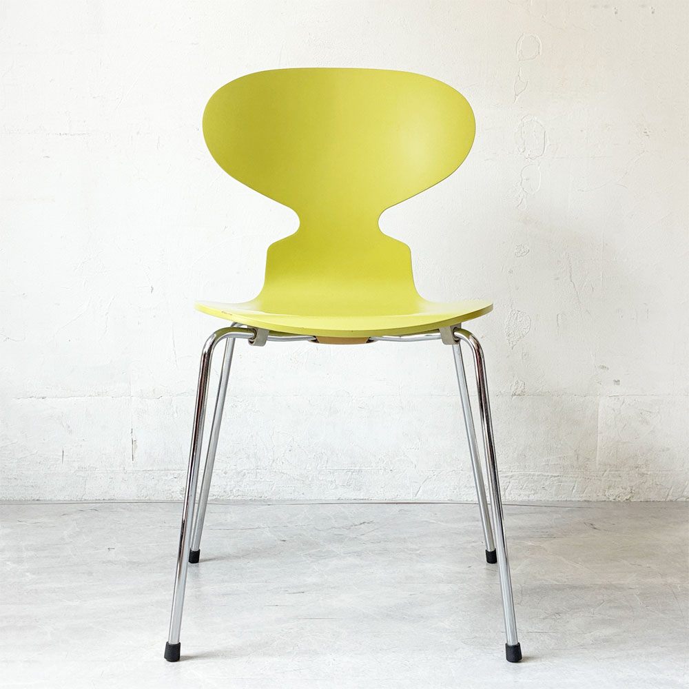 フリッツハンセン Fritz Hansen 3101 アントチェア ANT CHAIR 4本脚 ライム 廃番カラー ラッカー仕上げ 2000年製 アルネ・ヤコブセン デンマーク 北欧家具 ★