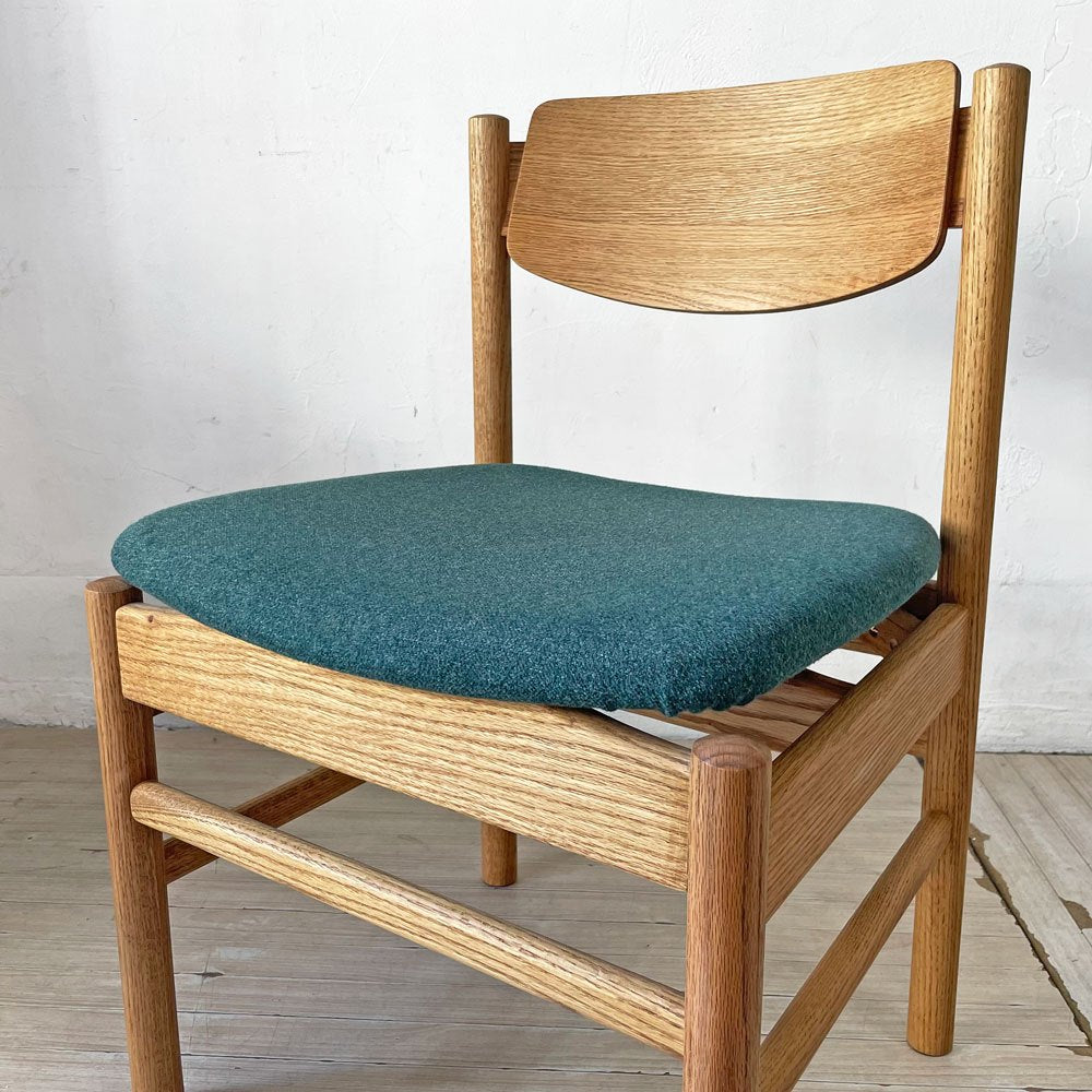 モモナチュラル MOMO Natural READY-MADE アントバックチェア ANT BACK CHAIR OAW MEDIUM teal green オーク材 ダイニングチェア 定価￥25,000- A★