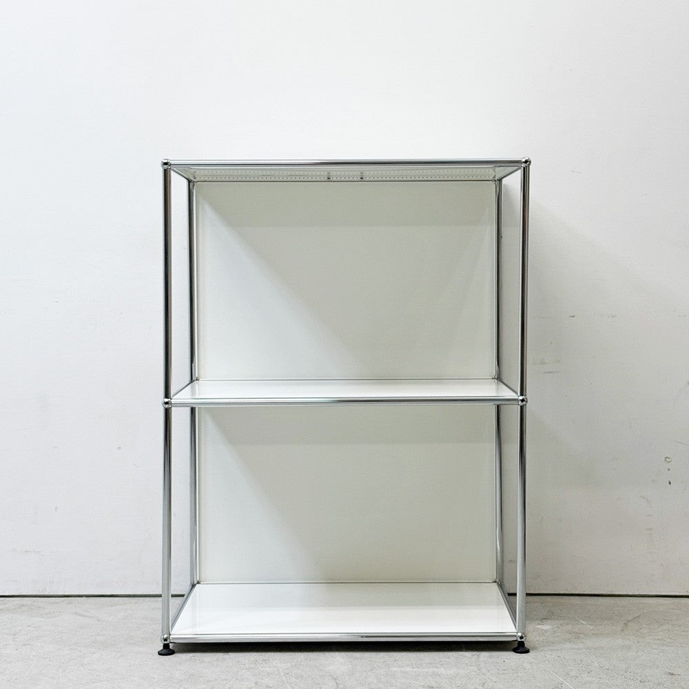 ユーエスエムハラー USMハラー USM Haller キャビネット シェルフ 1列2段 オープン H104cm ピュアホワイト モダンデザイン スイス ●