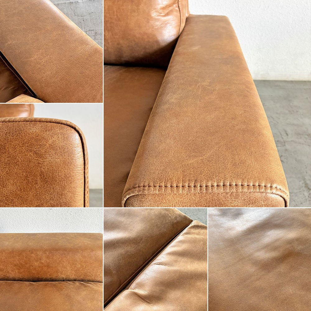 クラッシュゲート CRASH GATE コンフォーム COMFORM プルート PLUTO SOFA 3人掛けソファ W198cm スーパーレザーテックス オーカーブラウン 定価￥154,000- 〓
