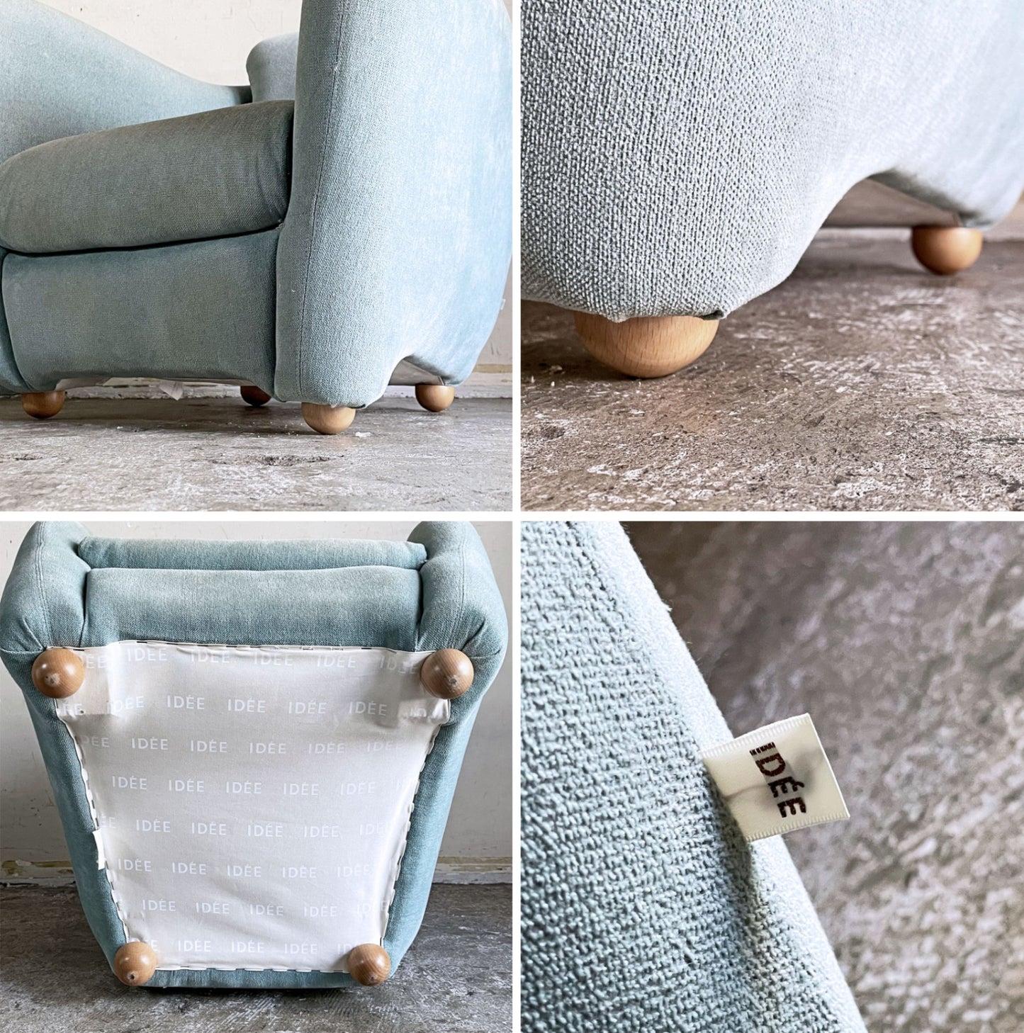 イデー IDEE ミニミラーアームチェア MINI MILLER ARM CHAIR パーソナルチェア シングルソファ ファブリック ブルーグレー ■