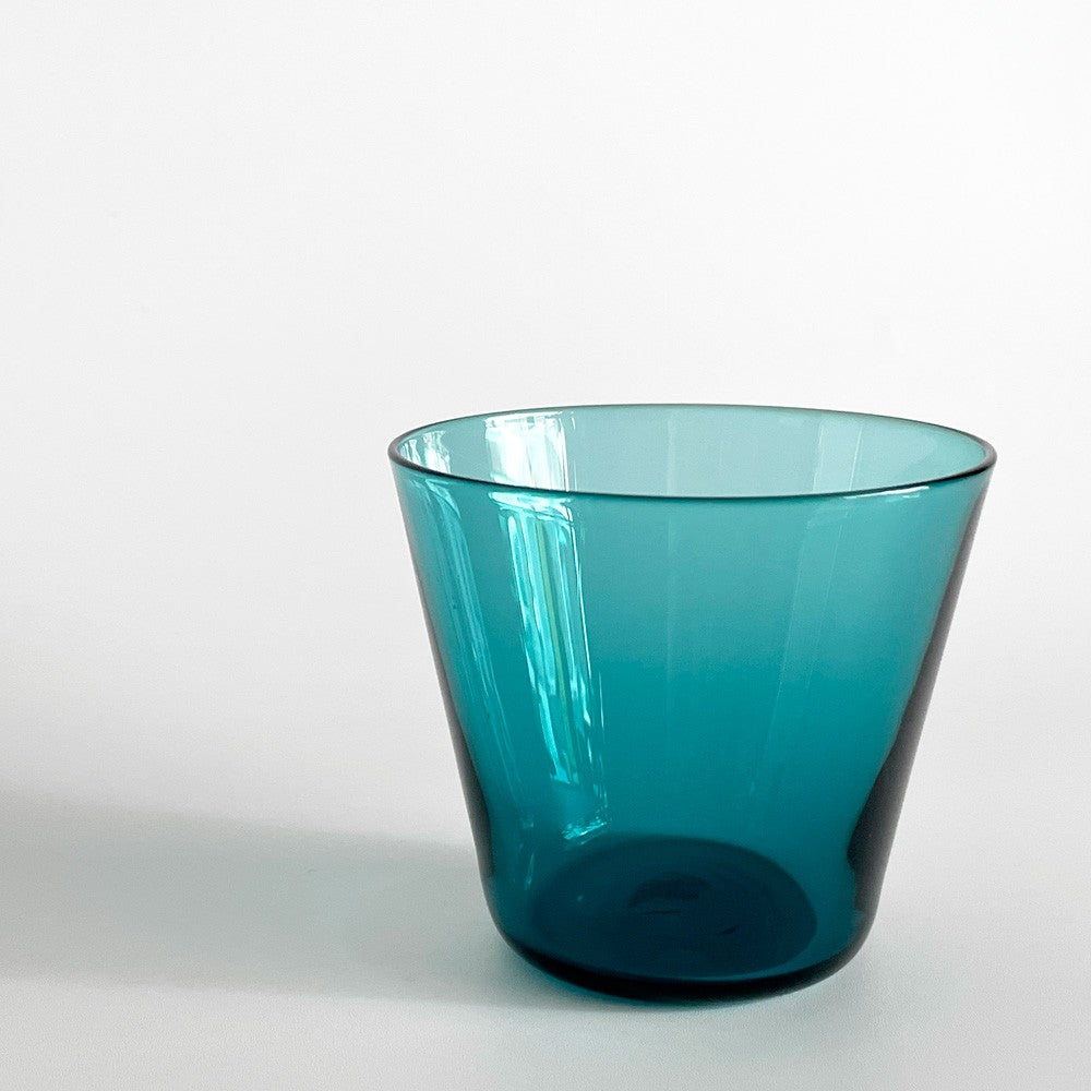 ヌータヤルヴィ Nuutajarvi #2744 タンブラー グラス ターコイズ カイ・フランク Kaj Franck ガラス Φ7cm × H6.5cm 北欧食器 ビンテージ ■
