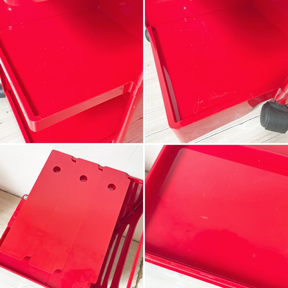 ビーライン B-LINE ボビーワゴン BOBY WAGON 3段3トレー レッド ジョエ・コロンボ メトロクス MoMA イタリア 定価￥82,500- ★
