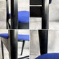 ネイサンファニチャー NATHAN Furniture  ダイニングチェア チークプライウッド ブラックフレーム ファブリック ブルー系カラー 英国 UKビンテージ 張り替え済み A ♪