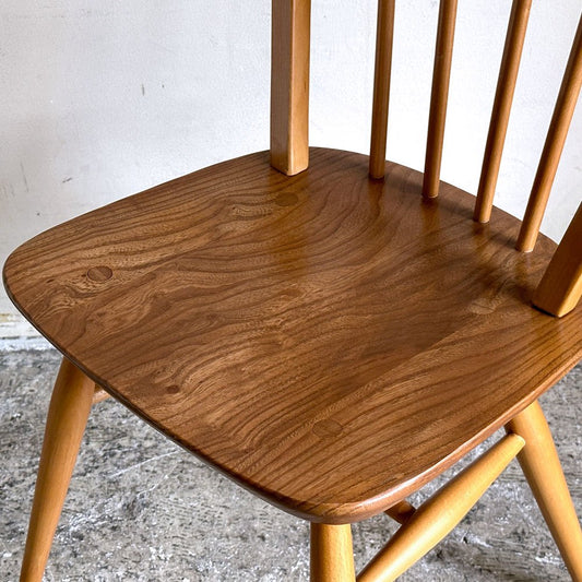 アーコール Ercol フープバックチェア ダイニングチェア スポークバック エルム材 UKビンテージ 英国家具 A ■