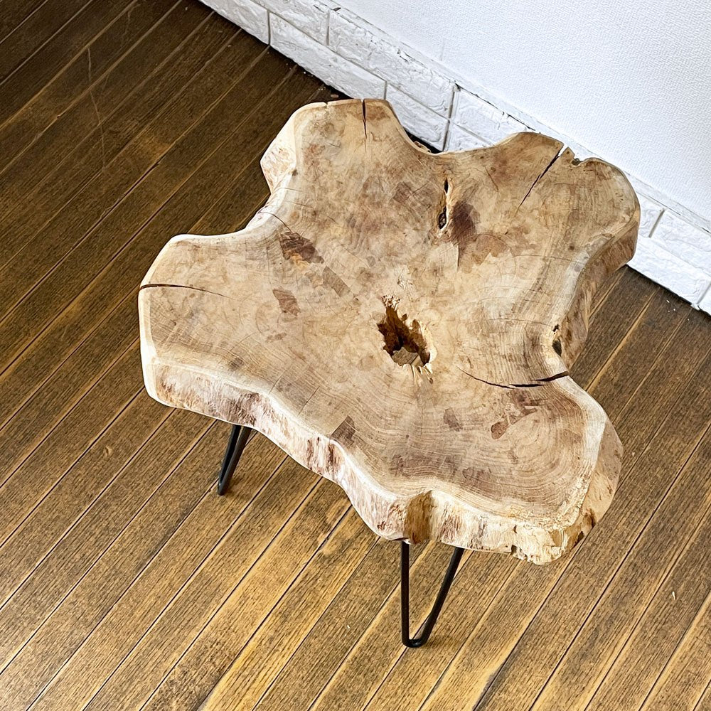 アントリー ANTRY ラスティック ウッド Rustic Wood スターテーブル S サイドテーブル 変形天板 天然木 チーク無垢材 アイアン インダストリアル ◎