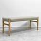 モモナチュラル MOMO Natural ホーン HORN ベンチ タモ無垢材 カバーリング グレー系ファブリック W110cm 定価￥37,000- ●