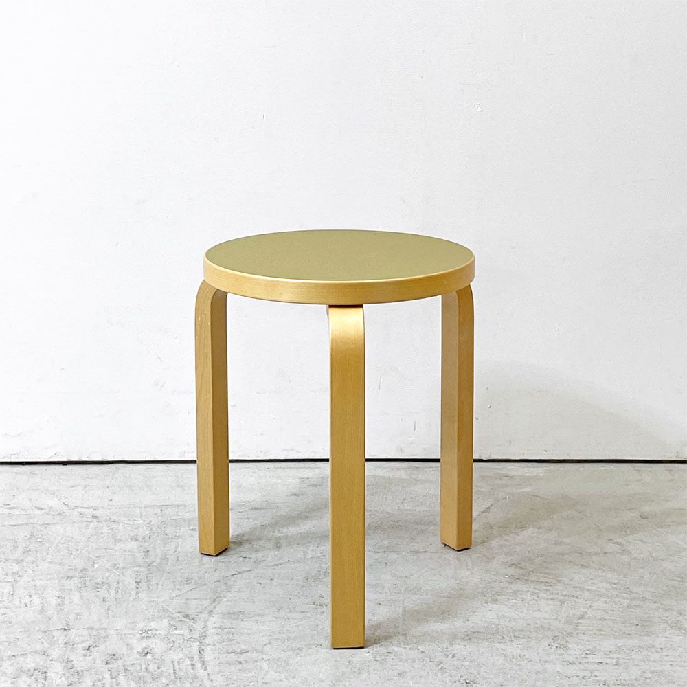 アルテック artek スツール60 オリーブ リノリウム 3本脚 アルヴァ・アアルト 80th記念モデル スコープ別注 ●