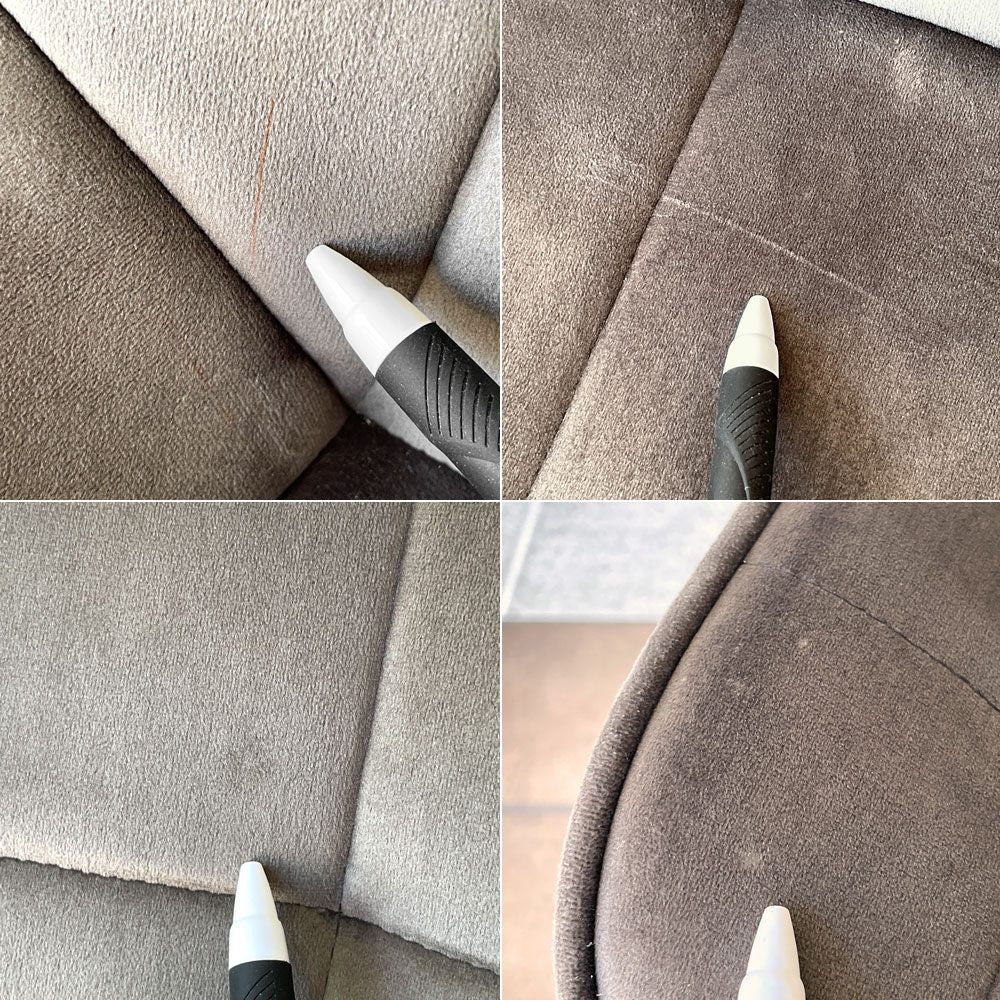 かなでもの Kanademono Elegant Velvet Box Stitch Chair ダイニングチェア ベロア ダークグレー B ◇