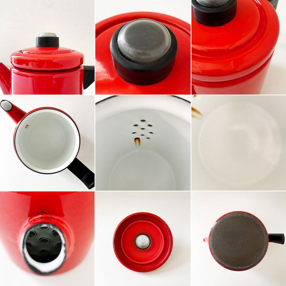 フィネル FINEL ペフトーリ Pehtoori エナメルコーヒーポット Sサイズ 0.7L レッド アンティ・ヌルメスニエミ フィンランド 北欧ビンテージ ◎