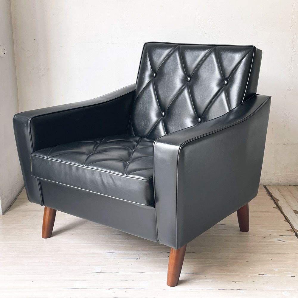 カリモク60 karimoku60 ロビーチェア スタンダードブラック 1Pソファ 1シーター レトロモダン ミッドセンチュリー 定価￥75,130- ★