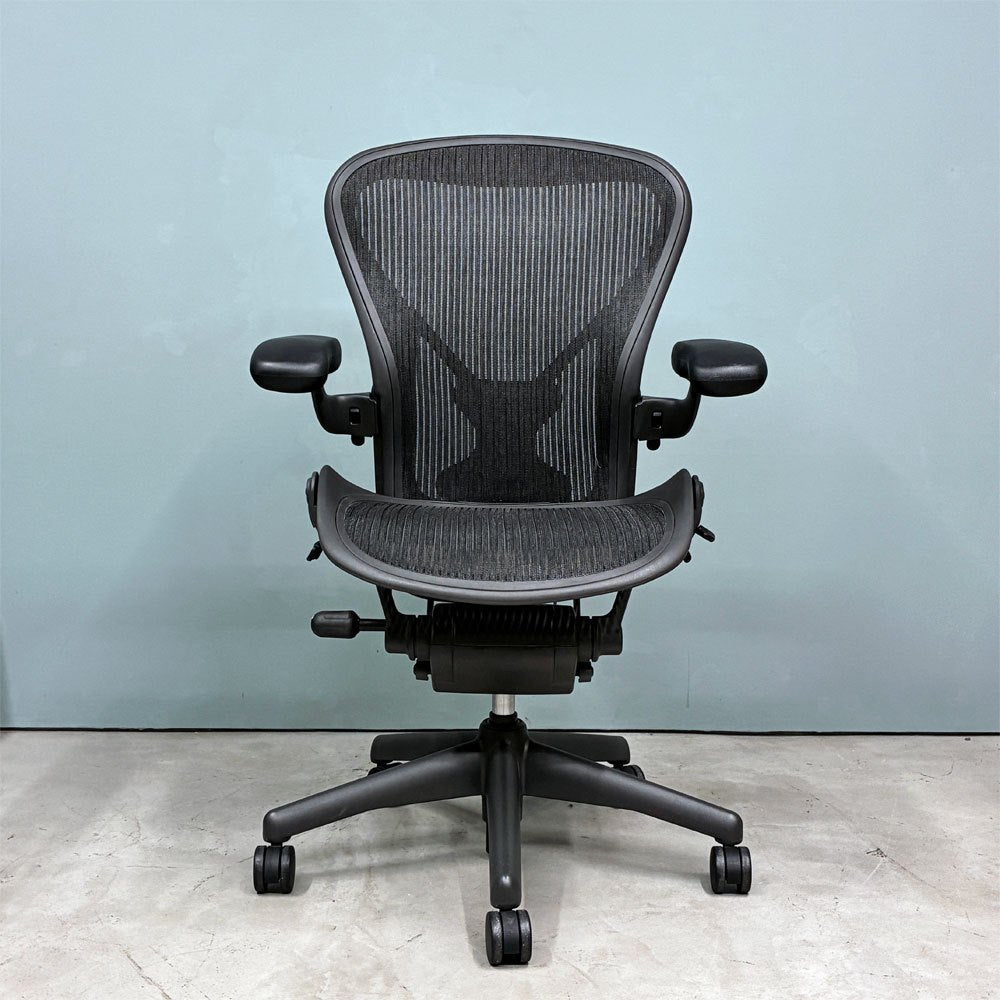 ハーマンミラー Herman Miller アーロンチェア スタンダード Bサイズ ポスチャーフィット グラファイトベース フル装備 ビル・スタンフ＆ドン・チャドウィック ◎