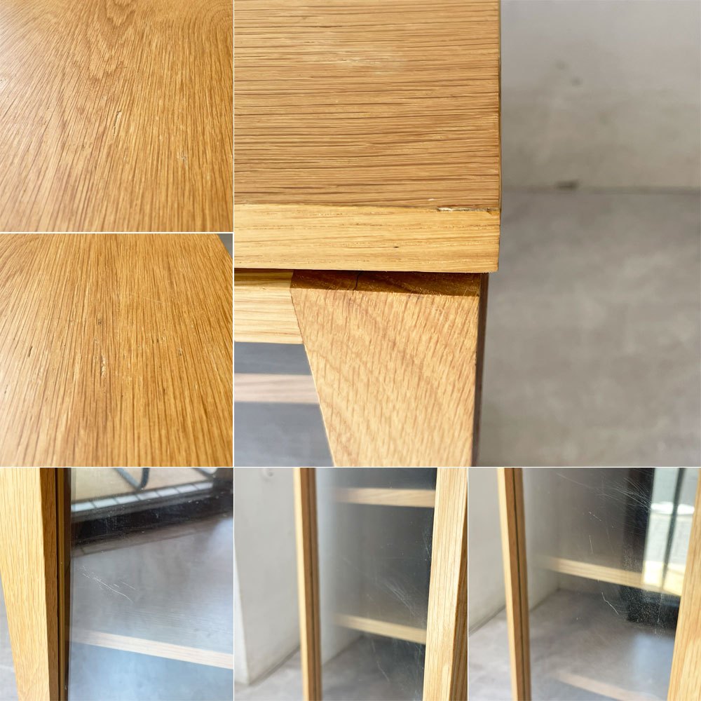 無印良品 MUJI オーク材 キャビネット ガラス扉 棚板3枚 収納家具 食器棚 キッチンボード W88 ★