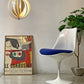 ノル Knoll チューリップチェア ダイニングチェア  エーロ・サーリネン Eero Saarinen 固定式 FRP製 ファブリッククッション ブルー スペースエイジ ミッドセンチュリー ビンテージ ●