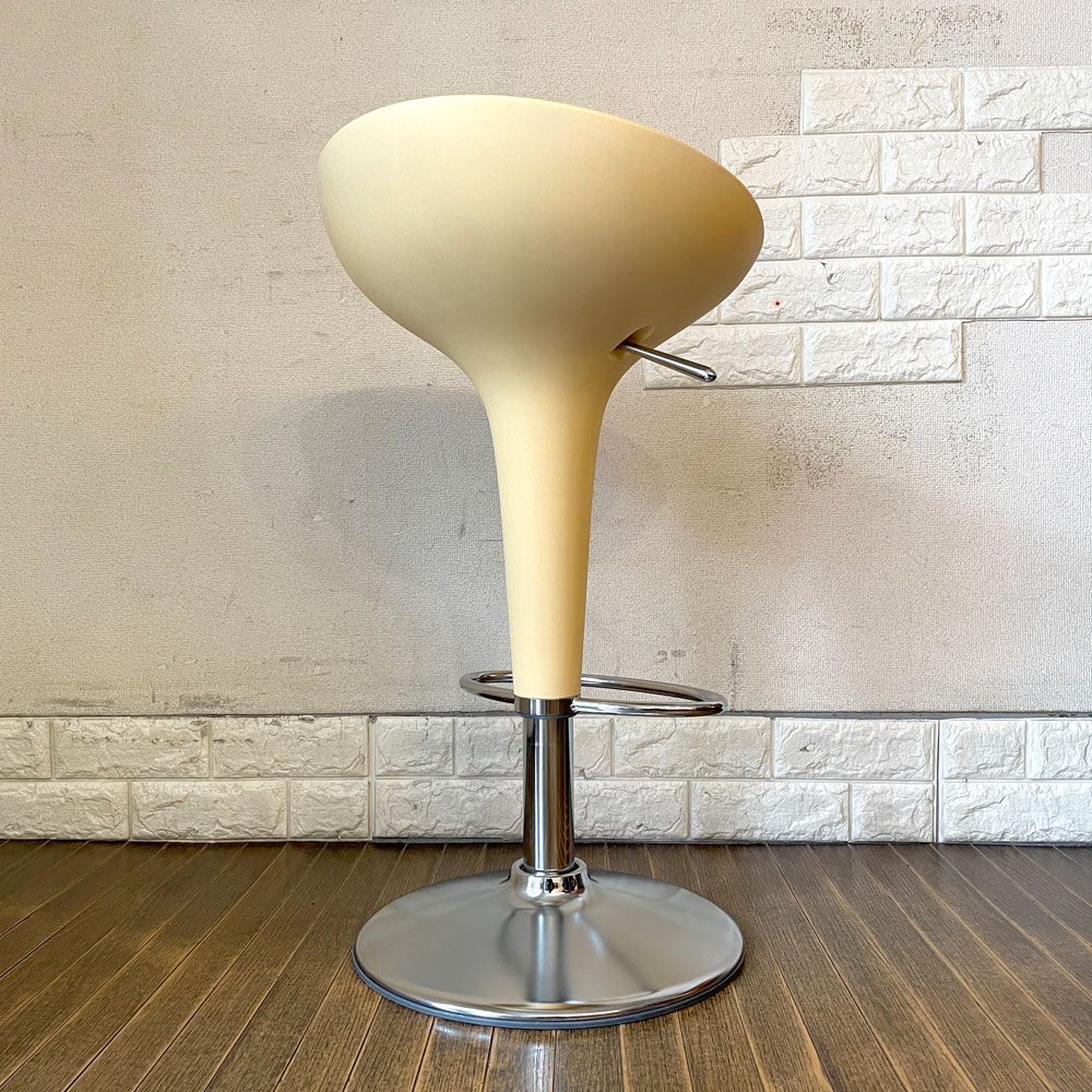 マジス MAGIS ボンボ BOMBO STOOL カウンタースツール ホワイト ABS樹脂 スチール クロムメッキ仕上げ 昇降式 ステファノ・ジョバンノーニ イタリアモダン 定価￥144,100- A ◎