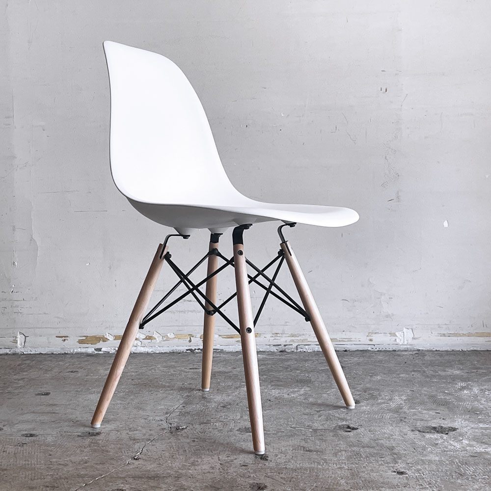 ハーマンミラー HermanMiller サイドシェルチェア DSW ホワイト ポリプロピレン製 ドゥエルレッグ C&R イームズ ミッドセンチュリー ■