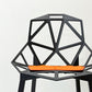マジス MAGIS チェアワン CHAIR ONE ダイニングチェア コンスタンチン・グルチッチ スタッキング 屋外使用可 ブラック × オレンジ シートクッション付 イタリア ●
