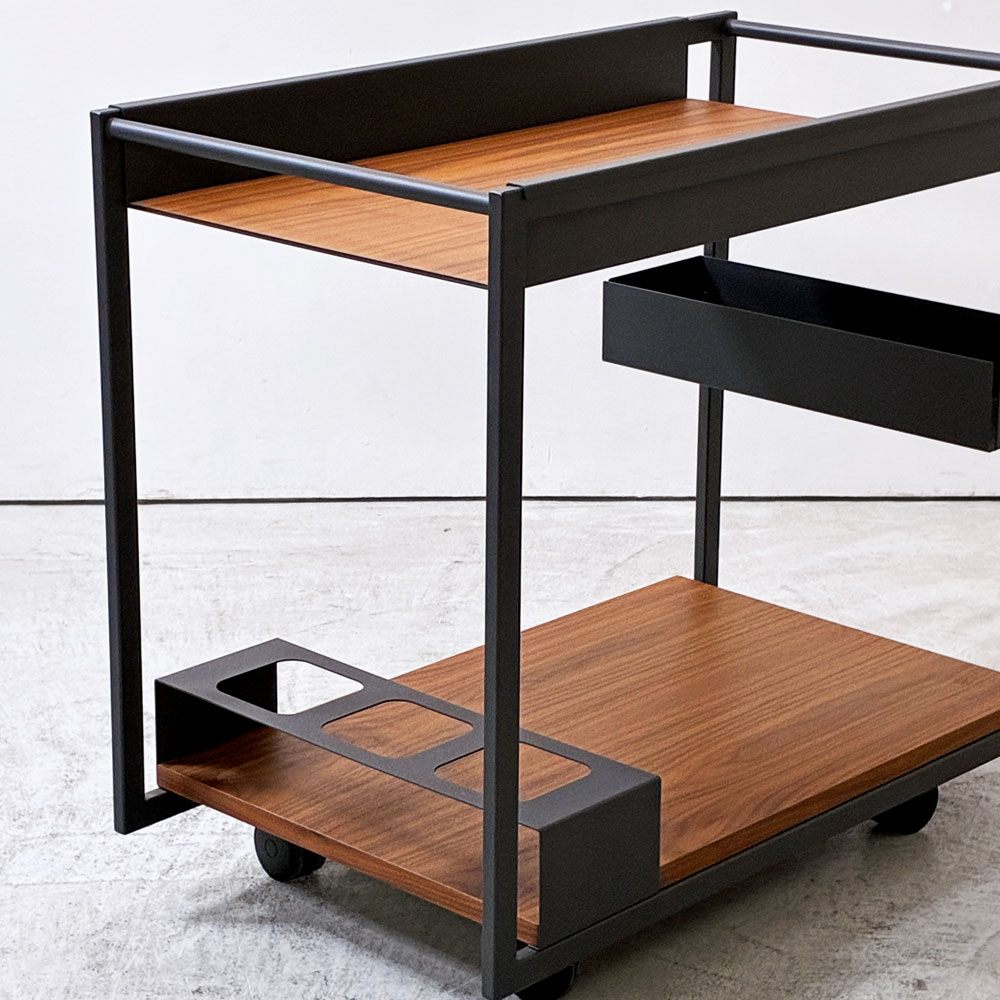 カッテラン イタリア cattelan italia モヒートウッド Mojito Wood サービスワゴン ウォールナットカラー Marino Burba 定価約￥449,900- ●