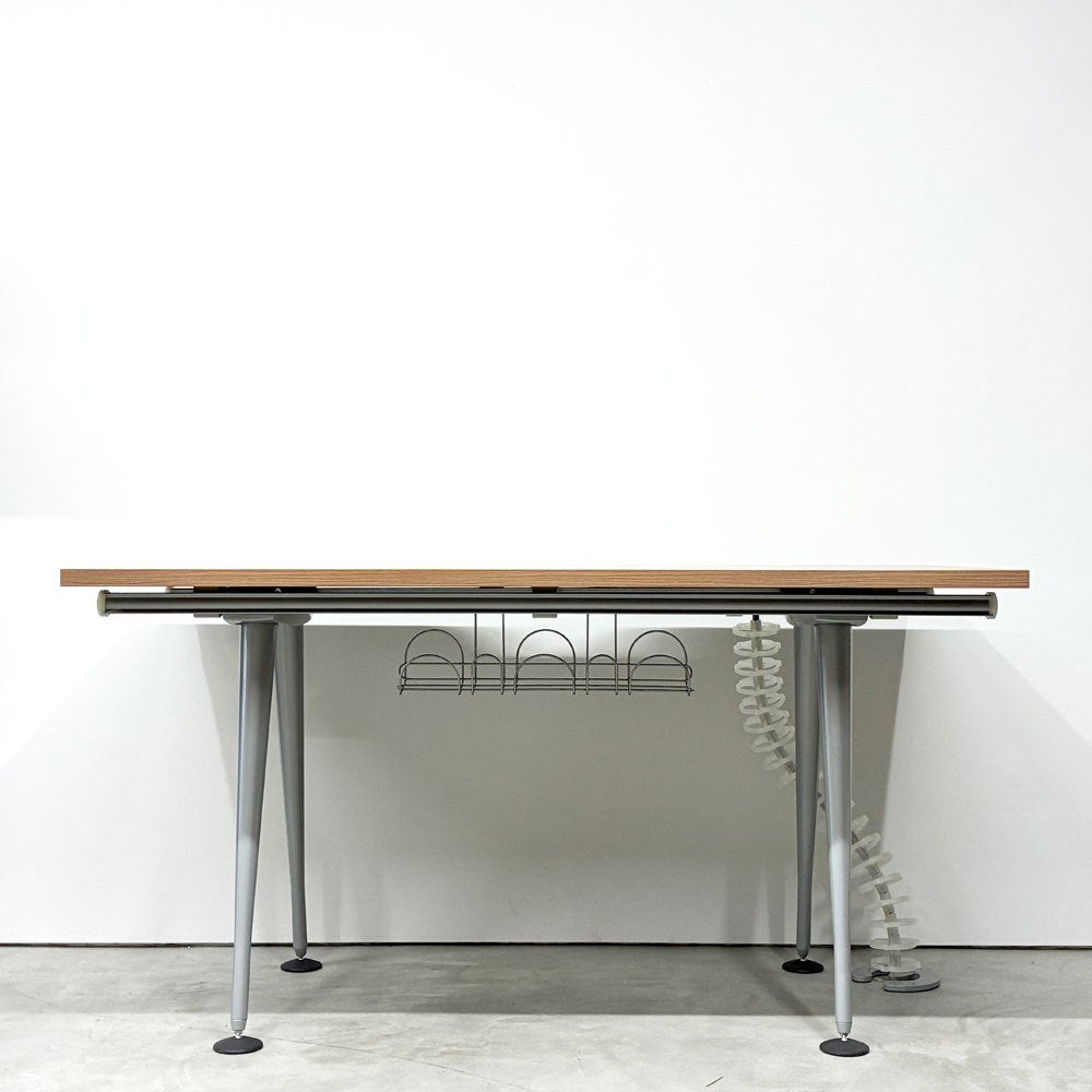 ハーマンミラー Herman Miller アバックエンバイロメンツ ABAK ミーティングテーブル デスク ワークテーブル W140cm ウッドカラー ケーブルスパイン付き ティム・ウォレス ◎