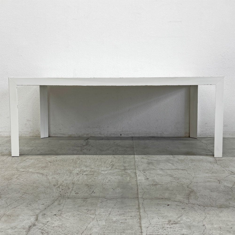 ザノッタ Zanotta ユニ Uni ダイニングテーブル 大理石天板 ホワイト W200cm ロベルト・バルビエリ Roberto Barbieri イタリア 廃番 〓