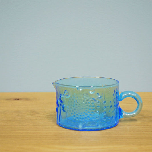 ヌータヤルヴィ Nuutajarvi フローラ Flora クリーマー ライトブルー オイバ トイッカ Oiva Toikka フィンランド 北欧ビンテージ ◎