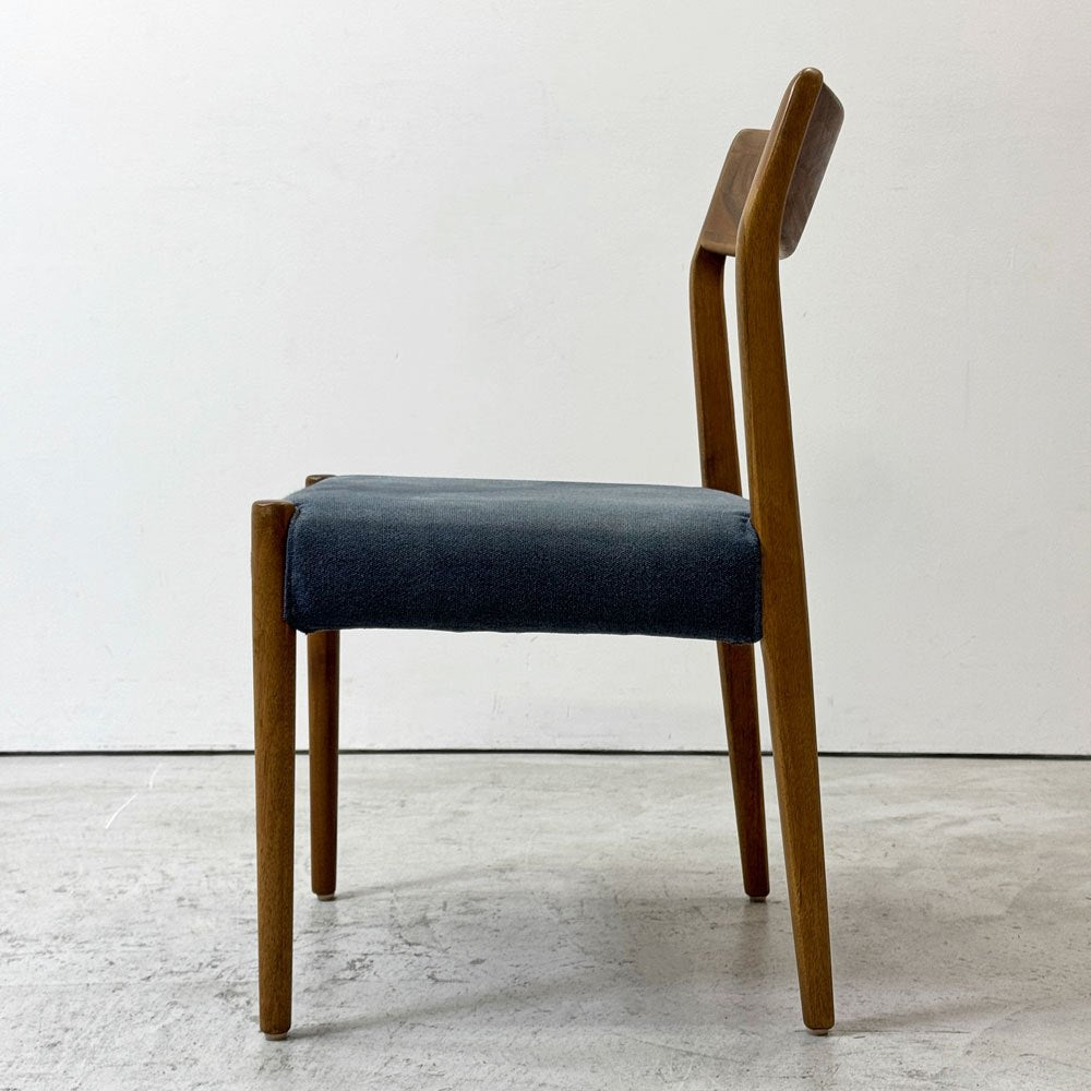 朝日木材加工 エッダ EDDA Dining Chair101 Fabric ダイニングチェア ブルー 北欧スタイル 定価￥33,000- B ●