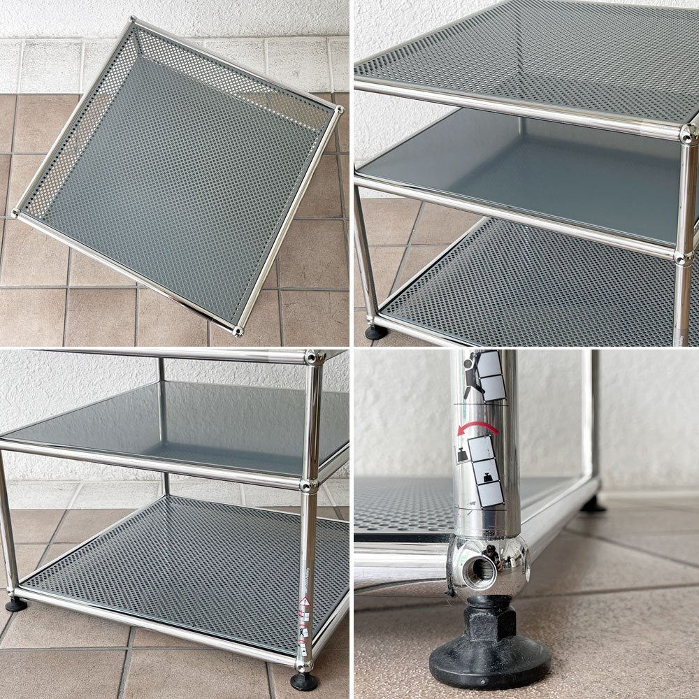ユーエスエムハラー USM Haller モジュラーファニチャー Modular Furniture 1列3段 オープンシェルフ ディスプレイラック w52.5×D52.5×44.5cm グレー モダンデザイン スイス 参考価格83,056円 ◇