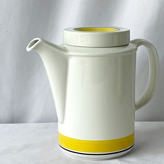 アラビア ARABIA ファエンツァ Faenza イエローライン ティーポット ｈ18cm 北欧食器 ◇